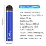 YUOTO DISPOSSABLE 1500 PUFF INDIA